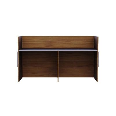 REC-1 Reception Desk For Front Office Desk, Premium Quality Office Reception Desk (Natural Dijon Walnut-Dust Grey)