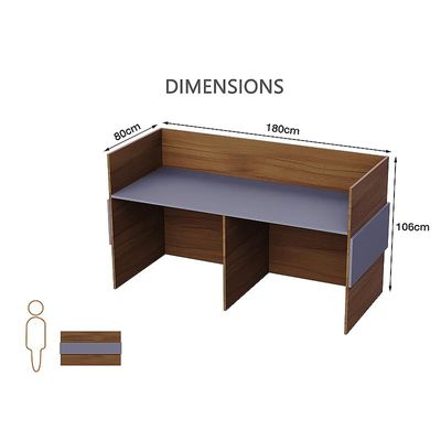 REC-1 Reception Desk For Front Office Desk, Premium Quality Office Reception Desk (Natural Dijon Walnut-Dust Grey)