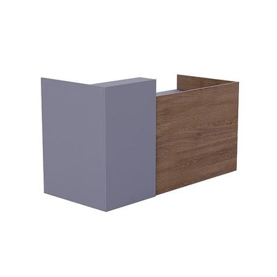 REC-2 Designer Reception Desk For Office Space, Front Office Desk (Truffle Davos Oak-Dust Grey)