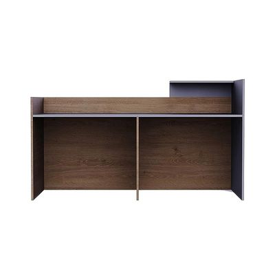 REC-2 Designer Reception Desk For Office Space, Front Office Desk (Truffle Davos Oak-Dust Grey)
