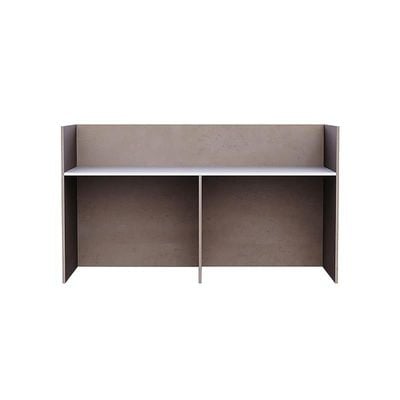 REC-1 Reception Desk For Front Office Desk, Premium Quality Office Reception Desk (Light Concrete-White)