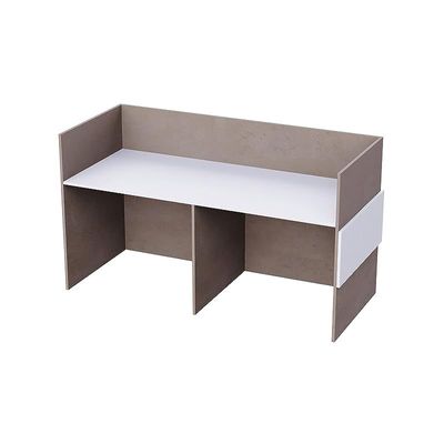 REC-1 Reception Desk For Front Office Desk, Premium Quality Office Reception Desk (Light Concrete-White)