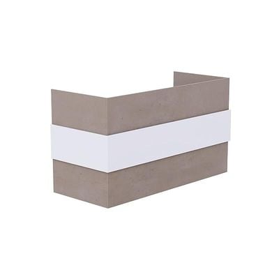 REC-1 Reception Desk For Front Office Desk, Premium Quality Office Reception Desk (Light Concrete-White)