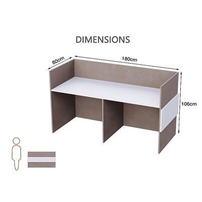 REC-1 Reception Desk For Front Office Desk, Premium Quality Office Reception Desk (Light Concrete-White)