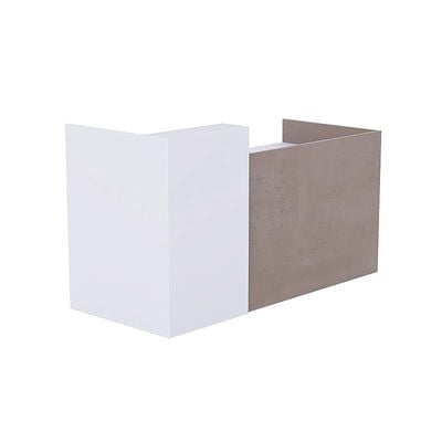 REC-2 Designer Reception Desk For Office Space, Front Office Desk (Light Concrete-White)