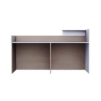 REC-2 Designer Reception Desk For Office Space, Front Office Desk (Light Concrete-White)