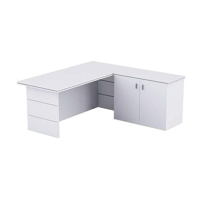 Executive LShape Desk for Computer Workstation (White)