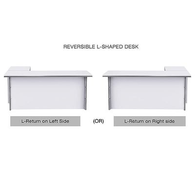 Executive LShape Desk for Computer Workstation (White-Dust Grey)