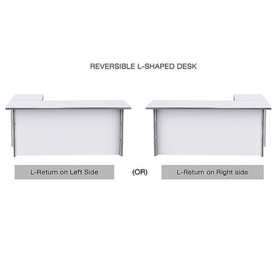 Executive LShape Desk for Computer Workstation (White-Dust Grey)