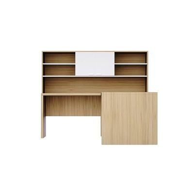 Newly Crafted L-Shaped Executive Desk with Height Storage Feature Presented by Mahmayi, Sturdy Wooden Desks for Offices, Home, School, Reception, Computer - Coco Bolo-Premium White (180 Cm)