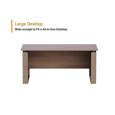 Modern Executive Office Workstation Table, Home Office Computer and Laptop Desk Featured with Wooden Finish (Truffle Davos Oak/Grey, 140cm)