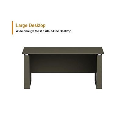 Modern Executive Office Workstation Table, Home Office Computer and Laptop Desk Featured with Wooden Finish (Grey/White, 140cm)