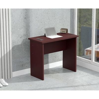 Modern Study Table with BS01 Super Recessed Power Strip Desktop Socket Board, Modern Executive Desk for Adults, Home Offices, Schools, Laptop, Computer Workstation - Apple Cherry