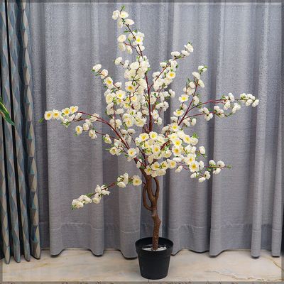 ياتاي الاصطناعي الأبيض زهر الكرز ساكورا زهرة شجرة 1.5 متر عالية