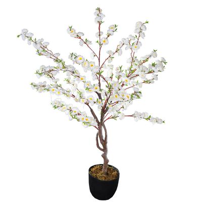 Yatai Artificial White Cherry Blossom Sakura Flower Tree 1.5 Meter High