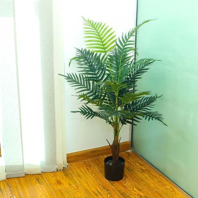ياتاي شجرة النخيل الاصطناعية 1.25 متر عالية-نباتات النخيل الاصطناعية مع وعاء من البلاستيك