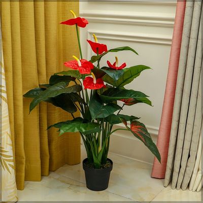 Yatai Artificial Red Anthurium Artificial Plants 95 cm High