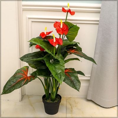 Yatai Artificial Red Anthurium Artificial Plants 95 cm High