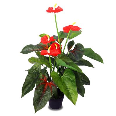 Yatai Artificial Red Anthurium Artificial Plants 95 cm High