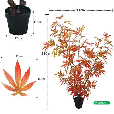 Yatai Artificial Maple Leaves Plant 1.5 Meters High