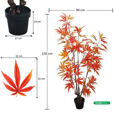 Artificial Maple Leaves Plant 1.8 Meters High