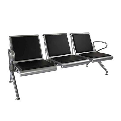 Banco Hf 3 Seater Metal Bench With Cushion - Modern and Comfortable Bench With Cushioned Seating & Mesh Back-Grey