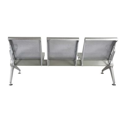 Banco Hf 3 Seater Metal Bench- Bold and Stylish Bench With Mesh Back and Seat - Powder Coated Arms and Legs-Grey