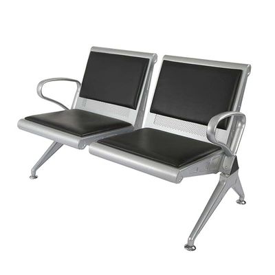 Banco Hf 2 Seater Metal Bench With Cushion - Modern and Comfortable Bench With Cushioned Seating and Mesh Back-Grey