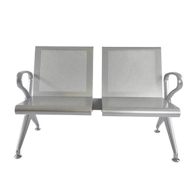 Banco Hf 2 Seater Metal Bench Bold and Stylish Bench With Mesh Back and Seat - Powder Coated Arms and Legs -Grey