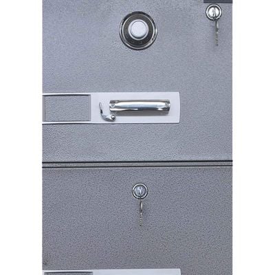 Secure Plus Locking Dial For Better Organisation 4 Drawer Fire Filing Cabinet - 680-4DK, Grey