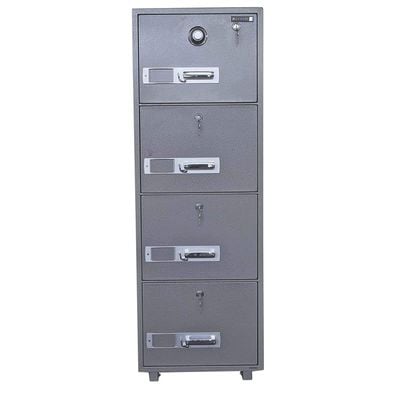 Secure Plus Locking Dial For Better Organisation 4 Drawer Fire Filing Cabinet - 680-4DK, Grey