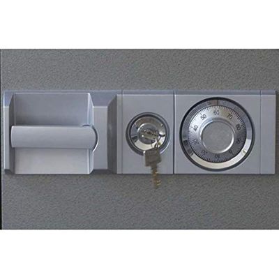 Secure 105 Fire Safe With 2 Key Locks And Shelves Compartment Fireproof &amp; Waterproof, Heavy duty Box - (Grey)