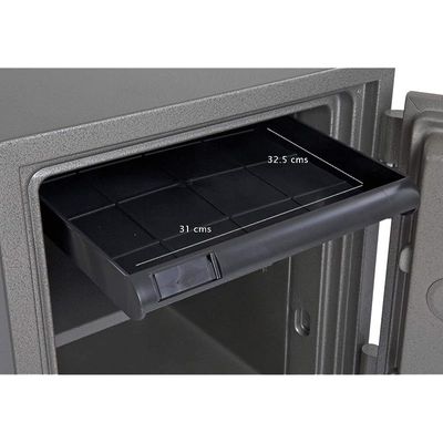 Secure Sd104A Fire Safe Highly Secure Functional Safe Organiser with Hammertone Paint Finish Dial and Key - W43.5cm x D46.5cm x H50.6cm (Grey) (Dial + Key)