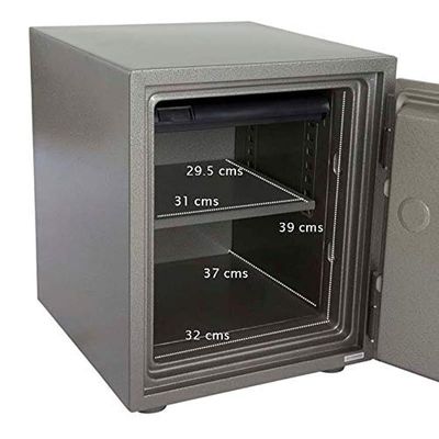 Secure Sd104A Fire Safe Highly Secure Functional Safe Organiser with Hammertone Paint Finish Dial and Key - W43.5cm x D46.5cm x H50.6cm (Grey) (Dial + Key)