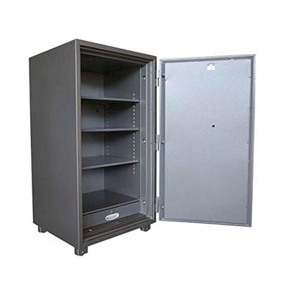 Secure Fire Safe Highly Secure Functional Safe Organiser with Hammertone Paint Finish 2 Key Locks - W75cm x D65cm x H140cm (Grey)