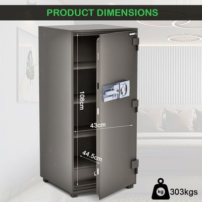 خزنة حريق SecurePlus 130 مع قرص ومفتاح، 303 كجم