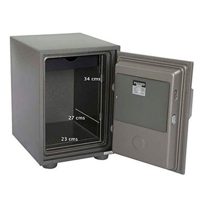 Secure Sd101T Fire Safe With 2 Key Locks, Fireproof &amp; Waterproof Box To Protect Money, Jewellery, Passports For Home - W30.7Cm X D36.2Cm X H41.2Cm (Grey) Sd101Tkk