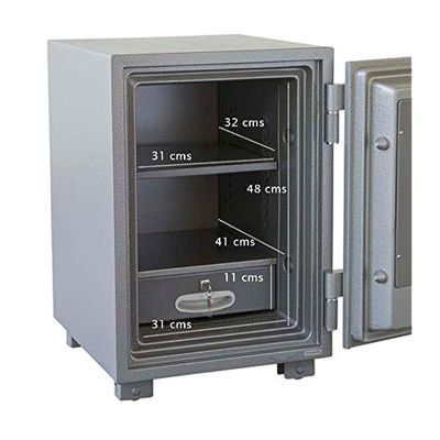 Cabinet Safe for Home Office (Dial + Key Lock, 100Kgs Grey)