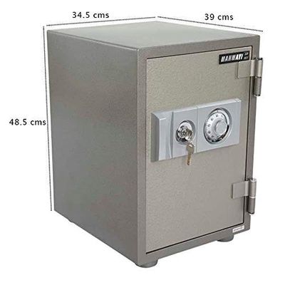 Secure Sd103T Fire Safe Highly Secure Functional Safe Organiser with Hammertone Paint Finish Dial and Key - (Grey)