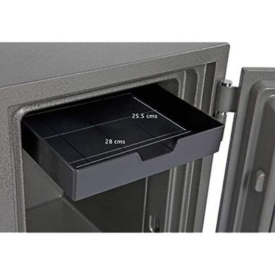 Secure Sd103T Fire Safe Highly Secure Functional Safe Organiser with Hammertone Paint Finish 2 Key Locks, (Grey)