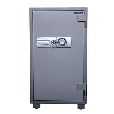 Secureplus 110 Fire Safe Shelved Compartment Functional Safe Organiser with Hammertone Paint Finish 2 Key Locks - W61cm x D58.6cm x H110cm (Grey) (Dial + Key)