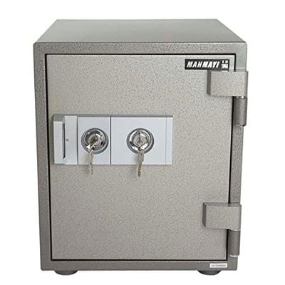 Secure SD104A Fire Safe Highly Functional with Hammertone Paint Finish Safety Key Lock for Home Business Office Hotel Money Document Jewelry safe Security Box W43.5xD46.5xH50.6cm Grey Key+Key