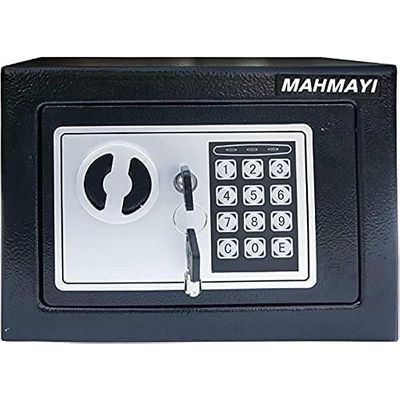 Seguri Safe Box, Digital Security Steel Alloy Drop Safes with Key &amp; Keypad Lock for Home Office Hotel Business Jewelry Gun Cash Money Storage Use - (Grey) (Size: 16 cm)