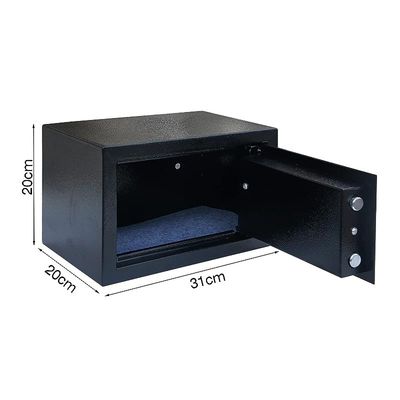 Digital Safe and Lock Boxes, Money Box, Safety Boxes For Home, Digital Safe Box, Steel Alloy Drop Safe - (Jet Black) (Size: 20 cm)