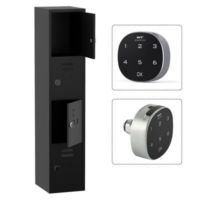 Modern 4 Door Locker with Digital Lock Storage Strong, Safe and Durable Privacy Door Locker, Documents, Cash, Jewelry Safety for Home, Garage, Hotel, Office - Black