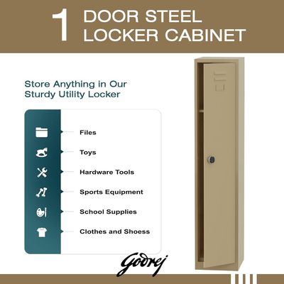 Modern Single Door Locker with Digital Lock Storage Strong, Safe and Durable Privacy Door Locker, Documents, Cash, Jewelry Safety for Home, Garage, Hotel, Office - Beige