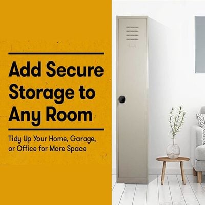 Modern Single Door Locker with Digital Lock Storage Strong, Safe and Durable Privacy Door Locker, Documents, Cash, Jewelry Safety for Home, Garage, Hotel, Office - Beige