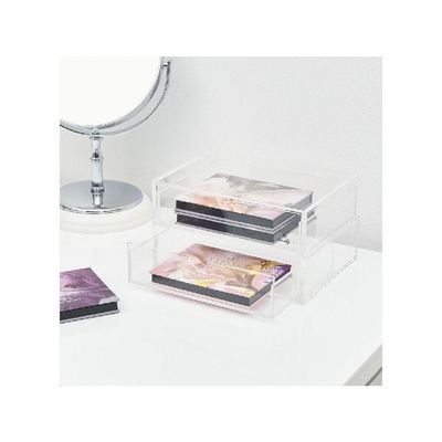 HS Vanity 2 Tiers Acrylic Glasses Display Drawers-Clear 