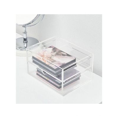 HS Vanity 2 Tiers Acrylic Glasses Display Drawers-Clear 