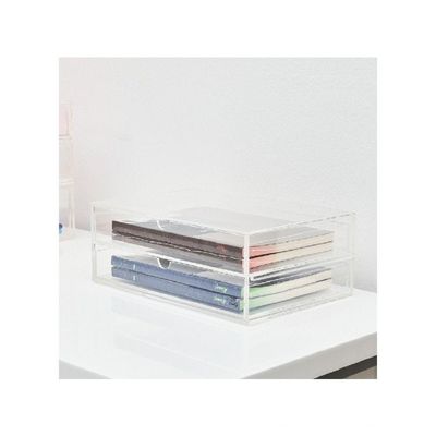 HS Vanity 2 Tiers Acrylic Glasses Display Drawers Large-Clear 